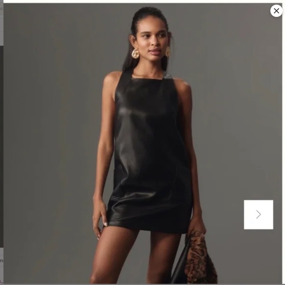 Maeve Anthropologie Faux Leather Shift Dress Black - Picture 4 of 10